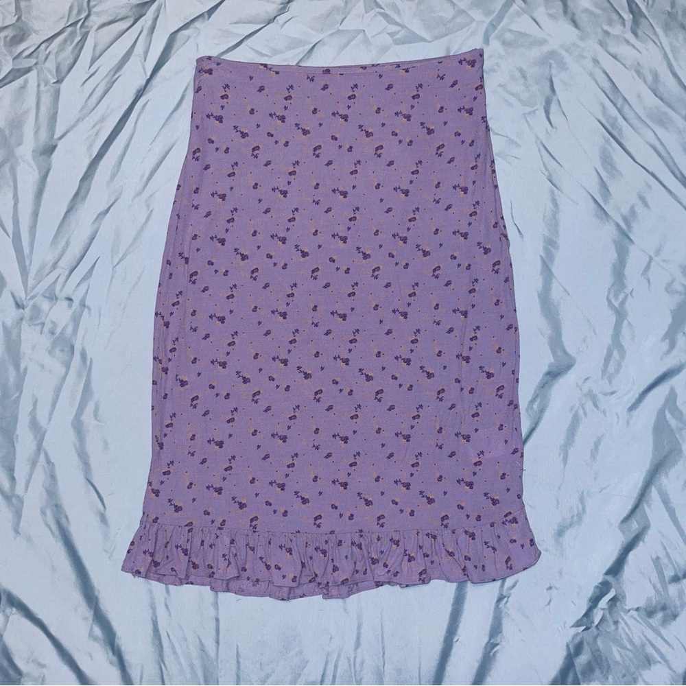 purple floral urban outfitters skirt